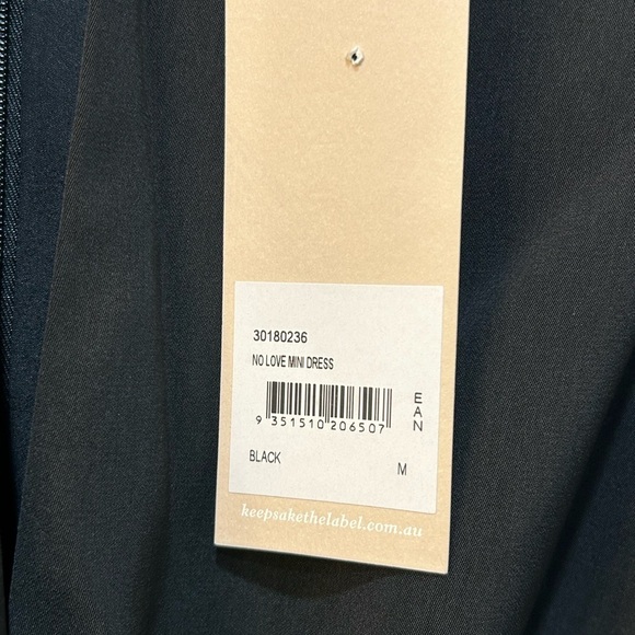 NWT KEEPSAKE the Label No Love Black Knotted Mini Dress Size M Sexy Feminine - Picture 11 of 11